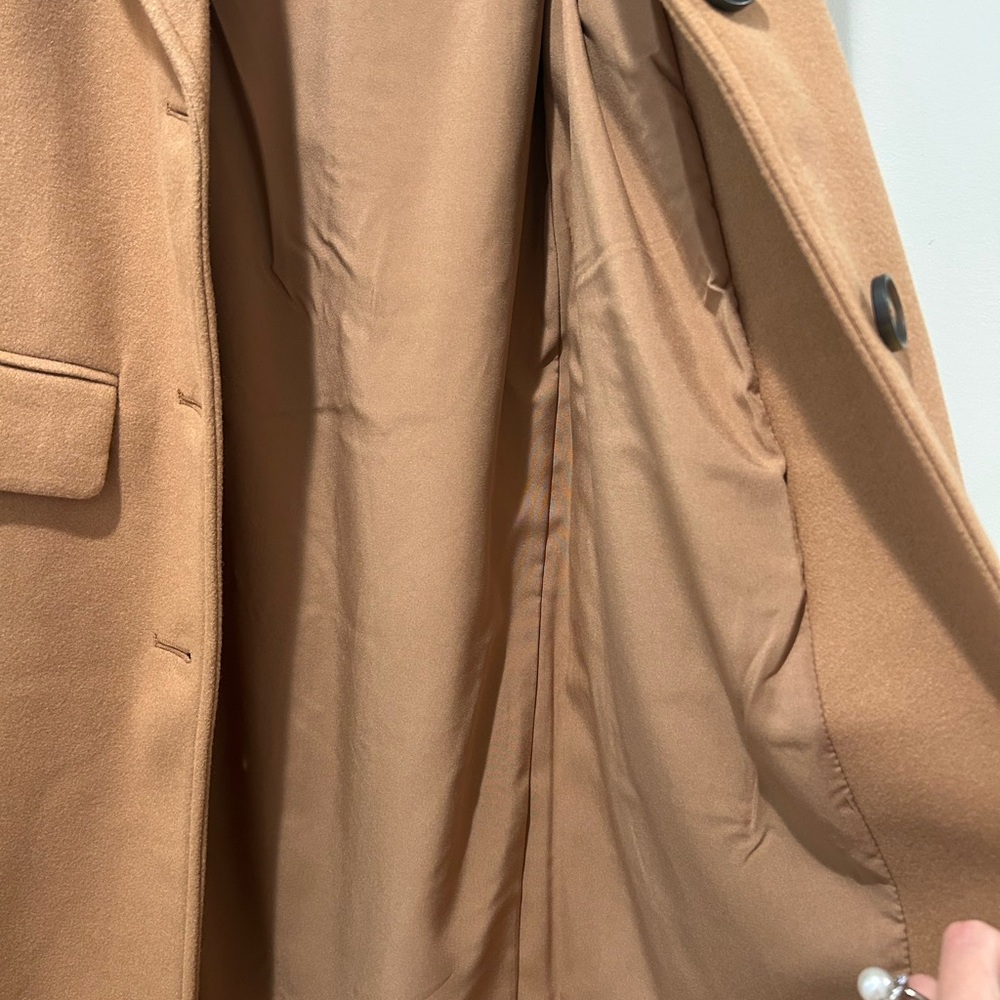The Drop Women's Liam Loose Overcoat Camel Long Coat - Picture 6 of 9